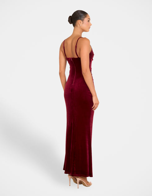 Bronie Cowl Neck Velvet Gown